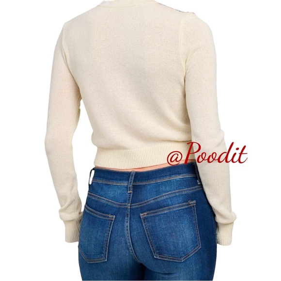 MERMAID FASHION sequin front delicate knit crop cardigan S/M L/XL combo sz - Picture 6 of 6